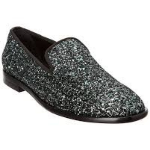 Jimmy Choo Coarse Glitter Slipper Ships Same Day - Picture 3 of 7